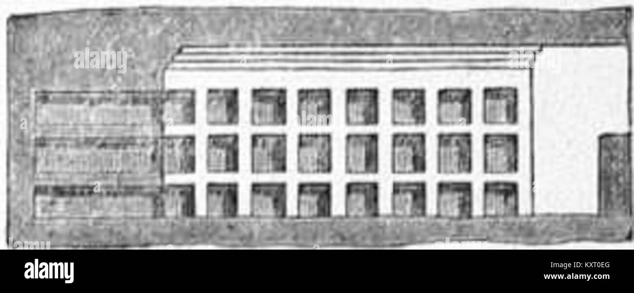 Vue en coupe d'une galerie dans les catacombes d'Alexandrie de l'Encyclopédie Britannica de 1911, illustrant l'architecture souterraine et les chambres funéraires. Banque D'Images