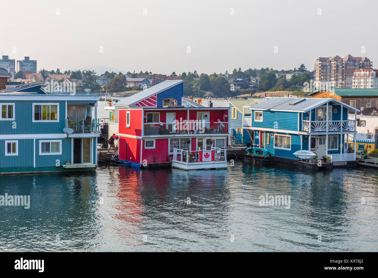Fisherman's Wharf est un flotteur coloré accueil communauté à Victoria sur l'île de Vancouver en Colombie-Britannique, Canada Banque D'Images