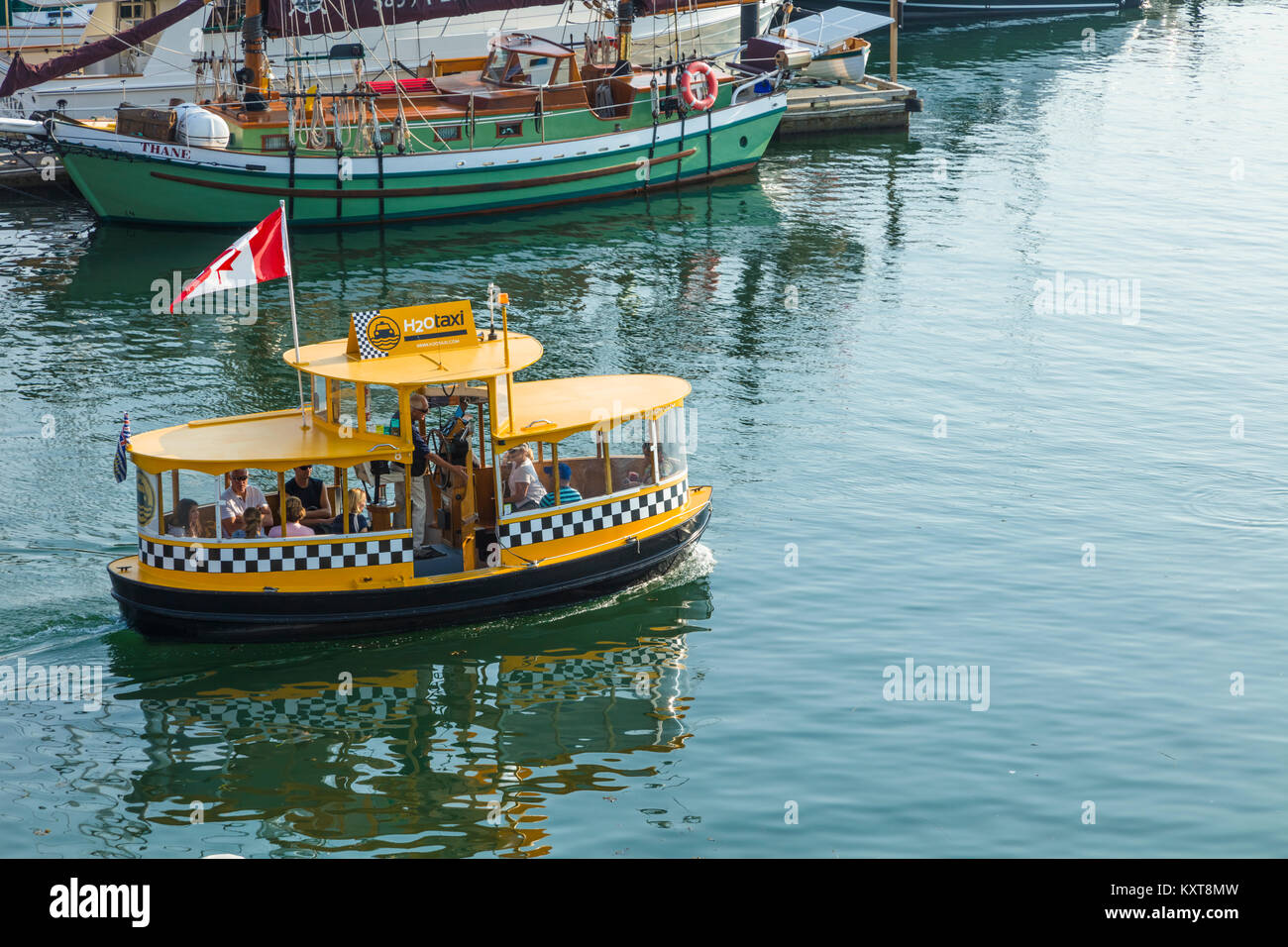 En Taxi de l'eau dans le port de Victoria sur l'île de Vancouver en Colombie-Britannique, Canada Banque D'Images