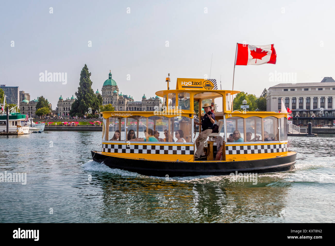 En Taxi de l'eau dans le port de Victoria sur l'île de Vancouver en Colombie-Britannique, Canada Banque D'Images