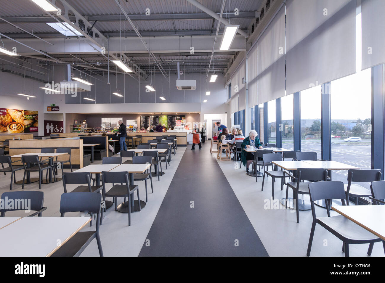 Cafe, Sainsbury's nouveau superstore, Thanet Kent, UK Banque D'Images