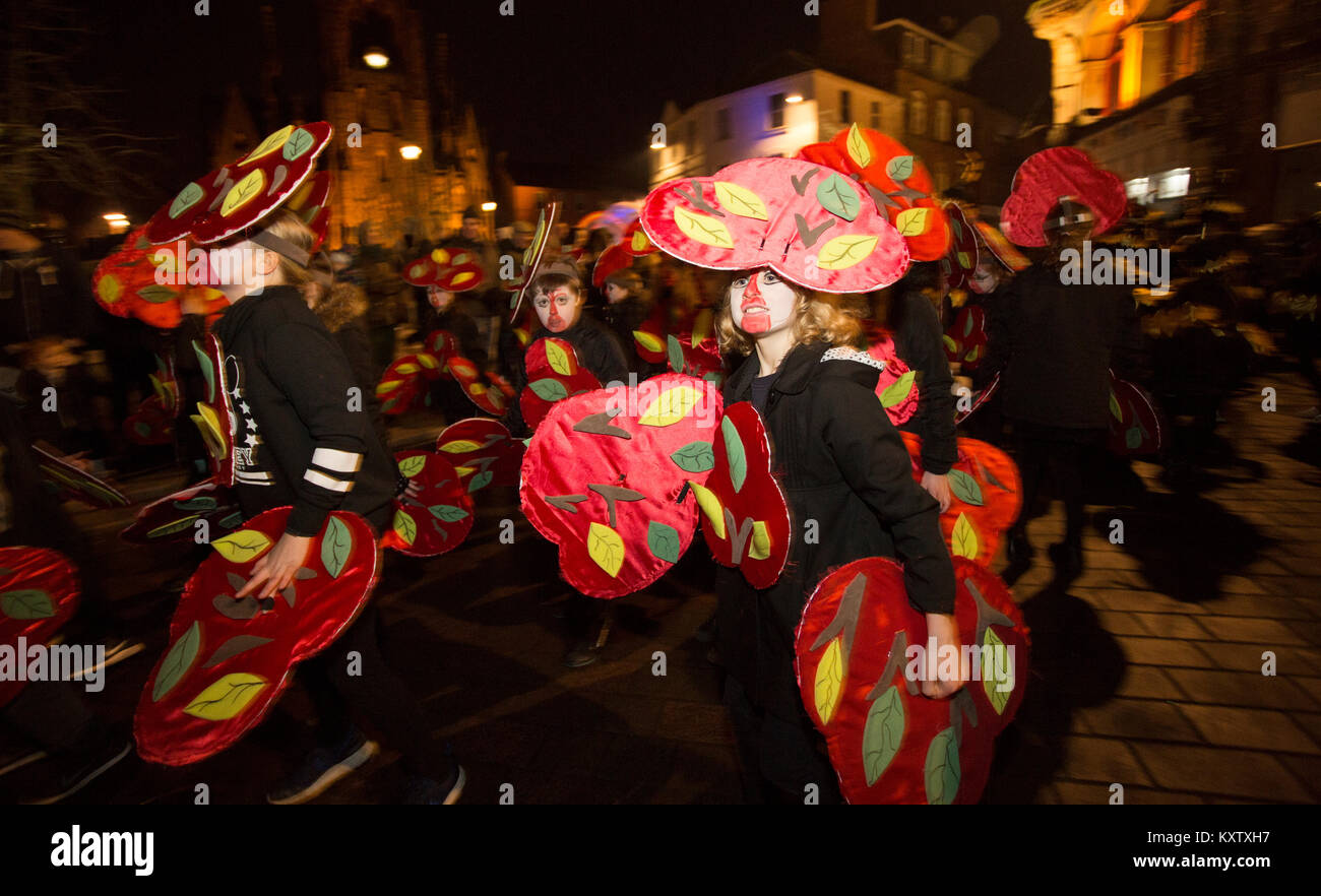 Le Gros Souper Burns Carnival démarrant le Big Burns Supper Festival à Dumfries, Écosse, Royaume-Uni Banque D'Images