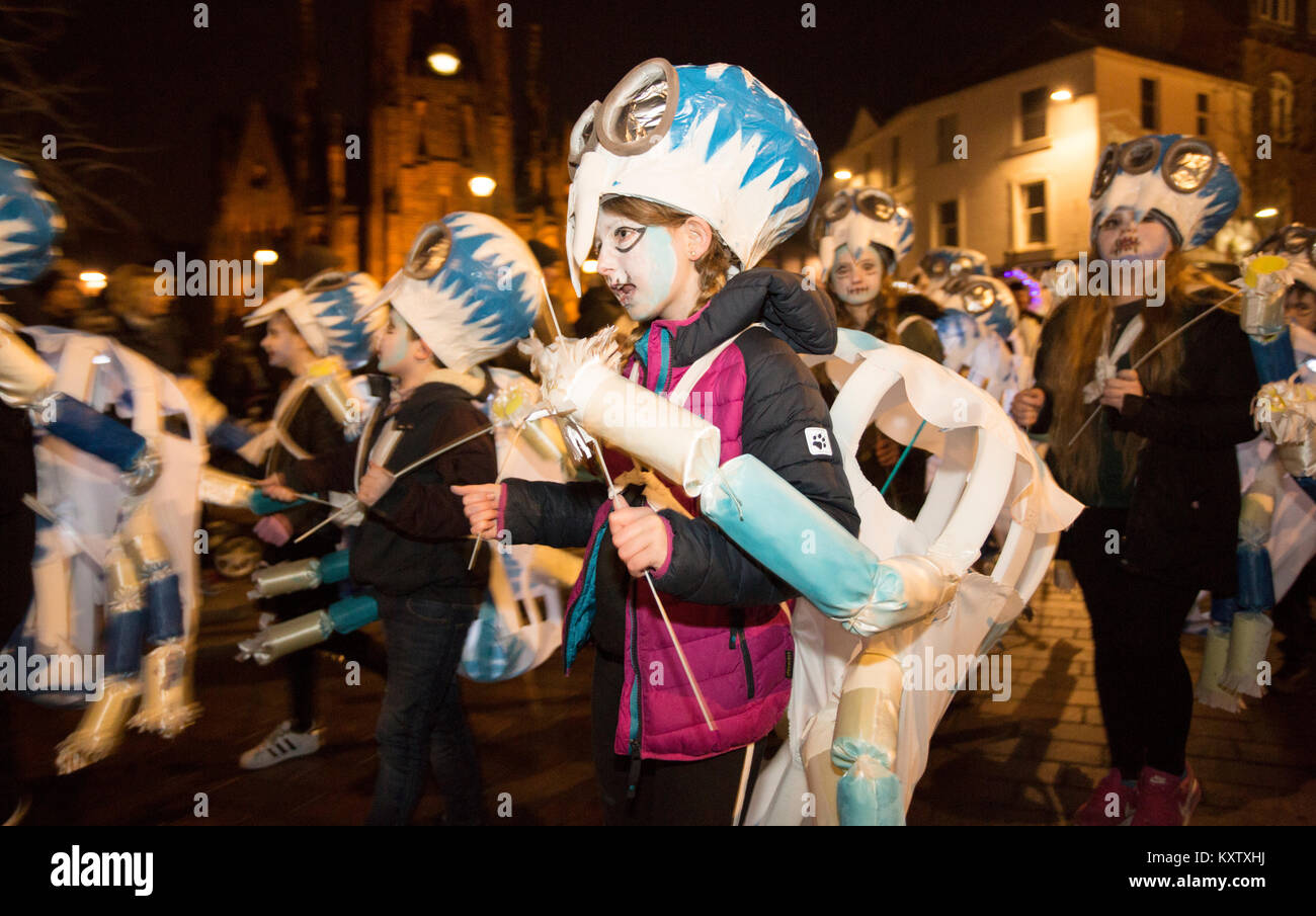 Le Gros Souper Burns Carnival démarrant le Big Burns Supper Festival à Dumfries, Écosse, Royaume-Uni Banque D'Images