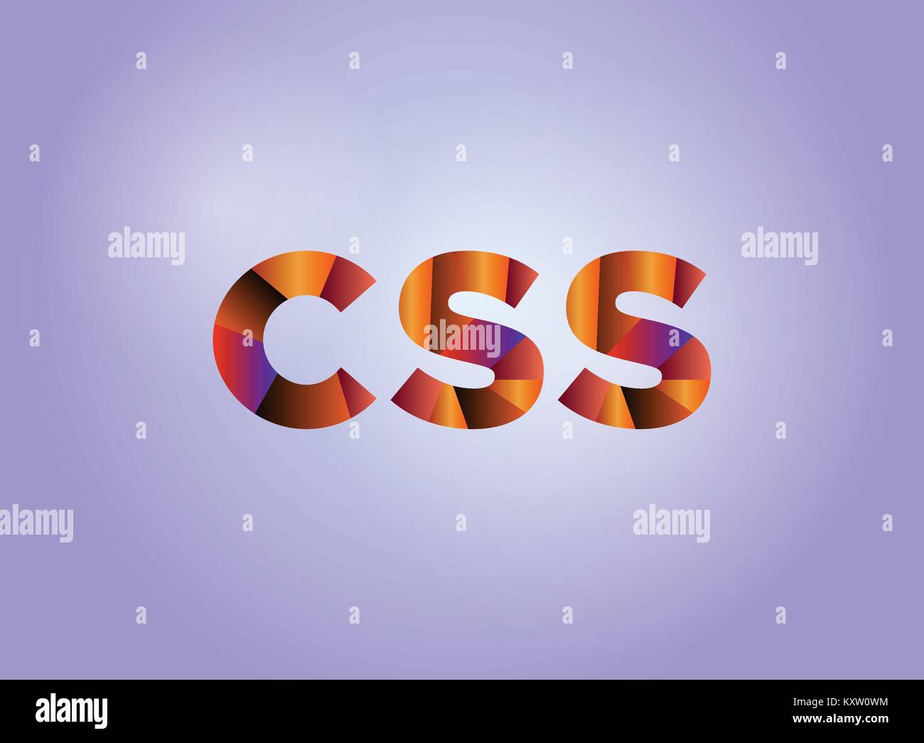 Le mot concept CSS écrit en word art fragmenté colorés sur un fond lumineux illustration. 10 EPS vectoriel disponible. Illustration de Vecteur