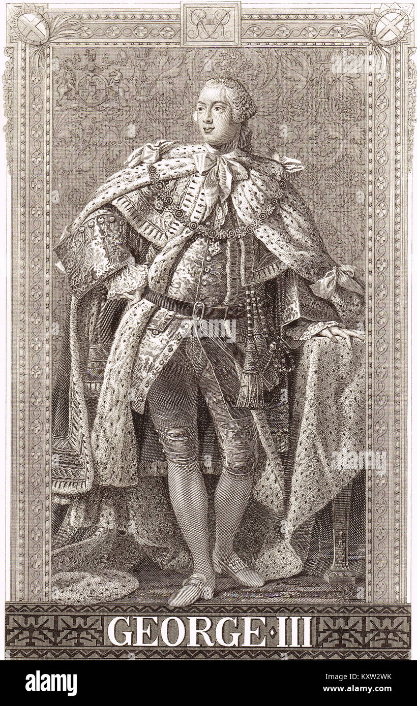 Le roi George III du Royaume-Uni, de Grande-Bretagne et d'Irlande, 1738-1820, régna 1760-1820 Banque D'Images