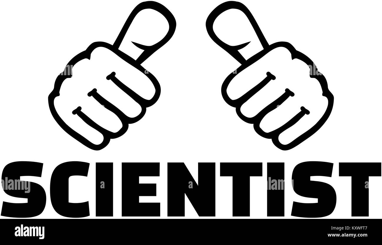 Scientist with thumbs Banque D'Images