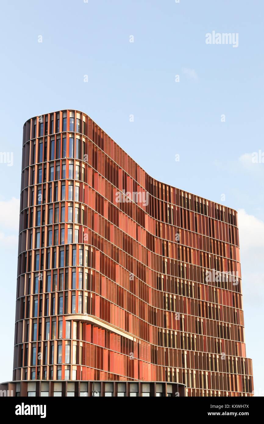Copenhague, Danemark - 10 septembre 2017 : Le tour de Maersk à Copenhague, Danemark. Le Maersk tower est la faculté des sciences médicales et de la santé Banque D'Images