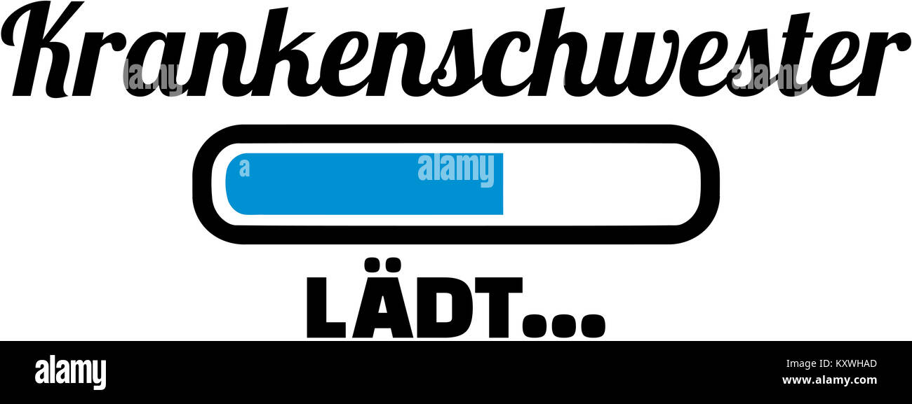Titre d'emploi allemand infirmière avec barre de chargement Banque D'Images