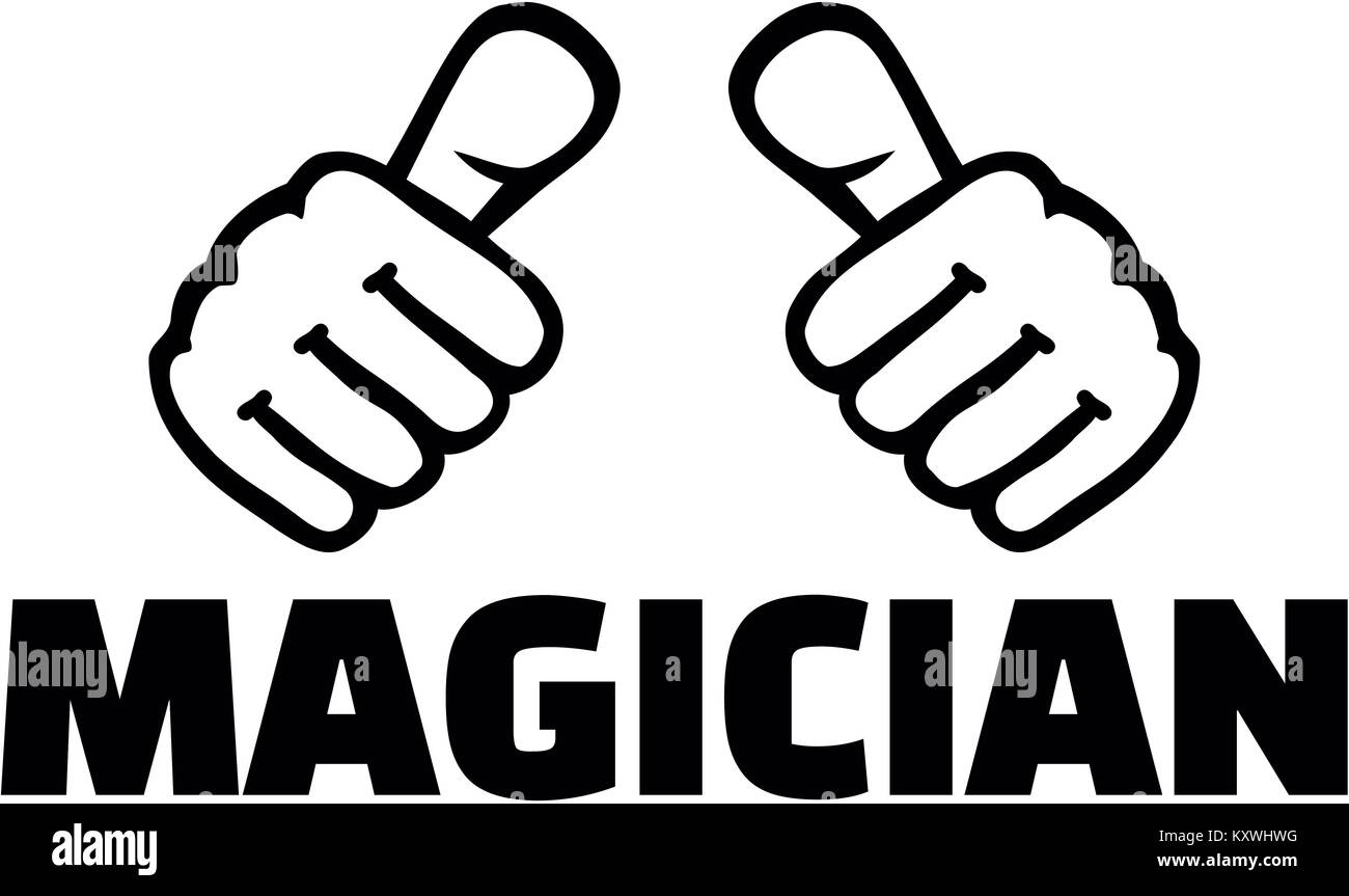 Pouces avec le magicien titre de l'offre Banque D'Images