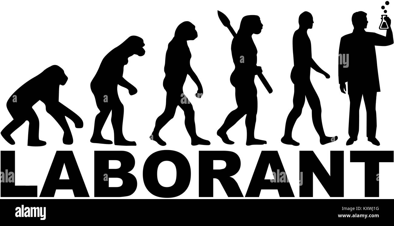 L'évolution avec l'allemand titre de poste de technicien de laboratoire Banque D'Images