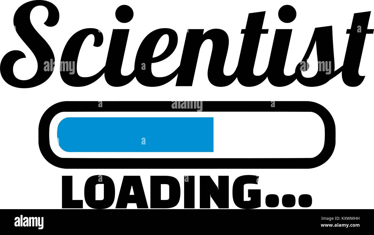 Scientifique avec barre de chargement Illustration de Vecteur