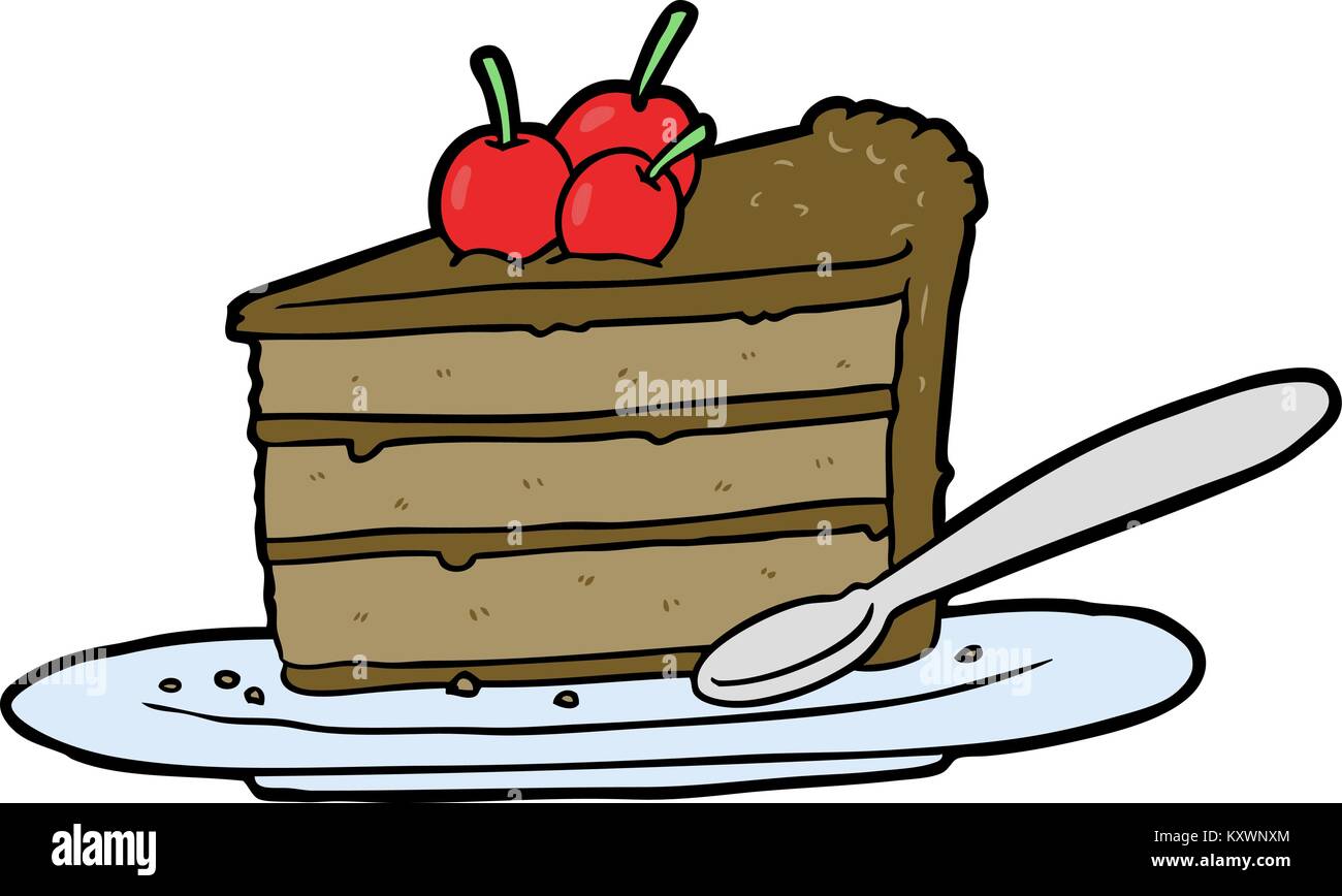 Cartoon Cher Tranche De Gateau Au Chocolat Image Vectorielle Stock Alamy