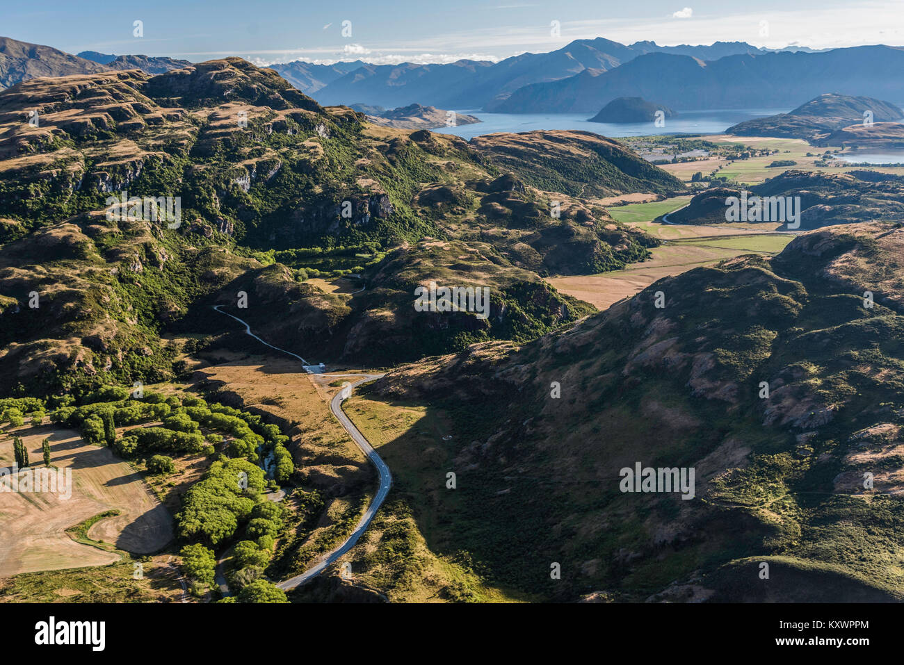 Paysage à l'ouest du lac Wanaka, Otago, Nouvelle-Zélande Banque D'Images