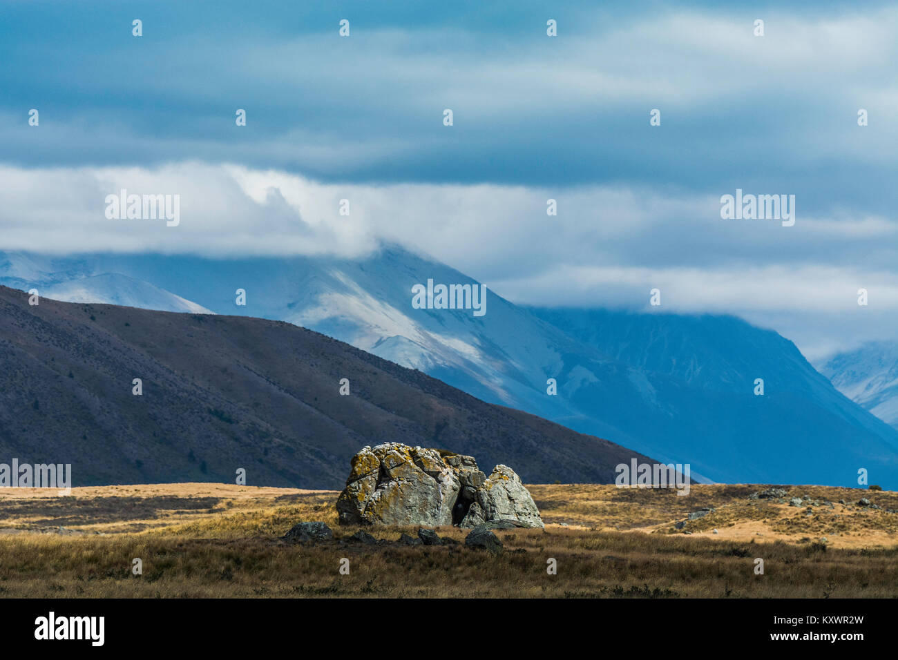 Paysage près de Lake Tekapo, Nouvelle-Zélande Banque D'Images