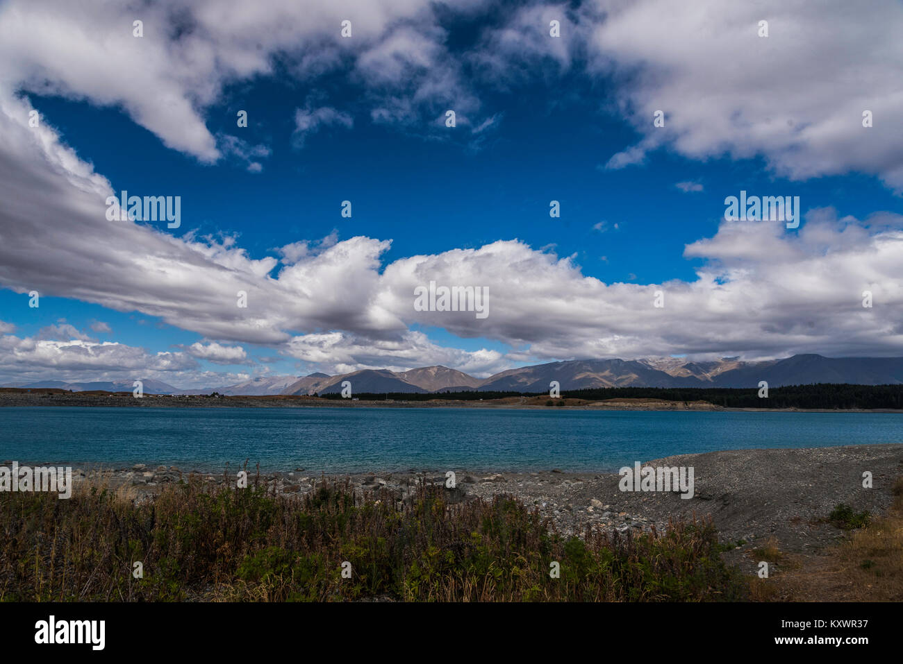 Le Lac Pukaki, Nouvelle-Zélande Banque D'Images