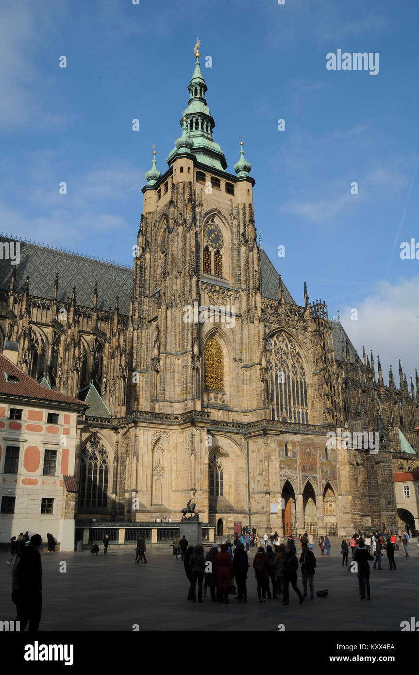 La Cathédrale Saint-Guy, château, 2014, Prague, République tchèque. Banque D'Images