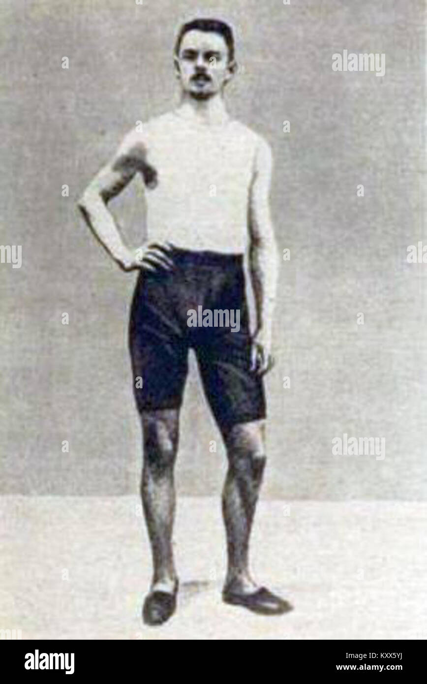 Frantz Reichel, détenteur du record du monde de l'heure en 1892, connu pour ses performances athlétiques dans les sports d'endurance. Banque D'Images