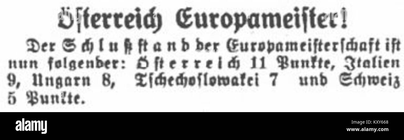 Le titre fait référence au Championnat d'Europe de 1932, une compétition sportive continentale déterminant le champion parmi les Nations européennes au début du XXe siècle. Banque D'Images
