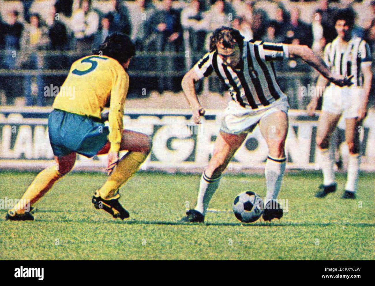 Coupe d'Europe 1972-1973 - Juventus v Derby County - Roy McFarland & José Altafini Banque D'Images