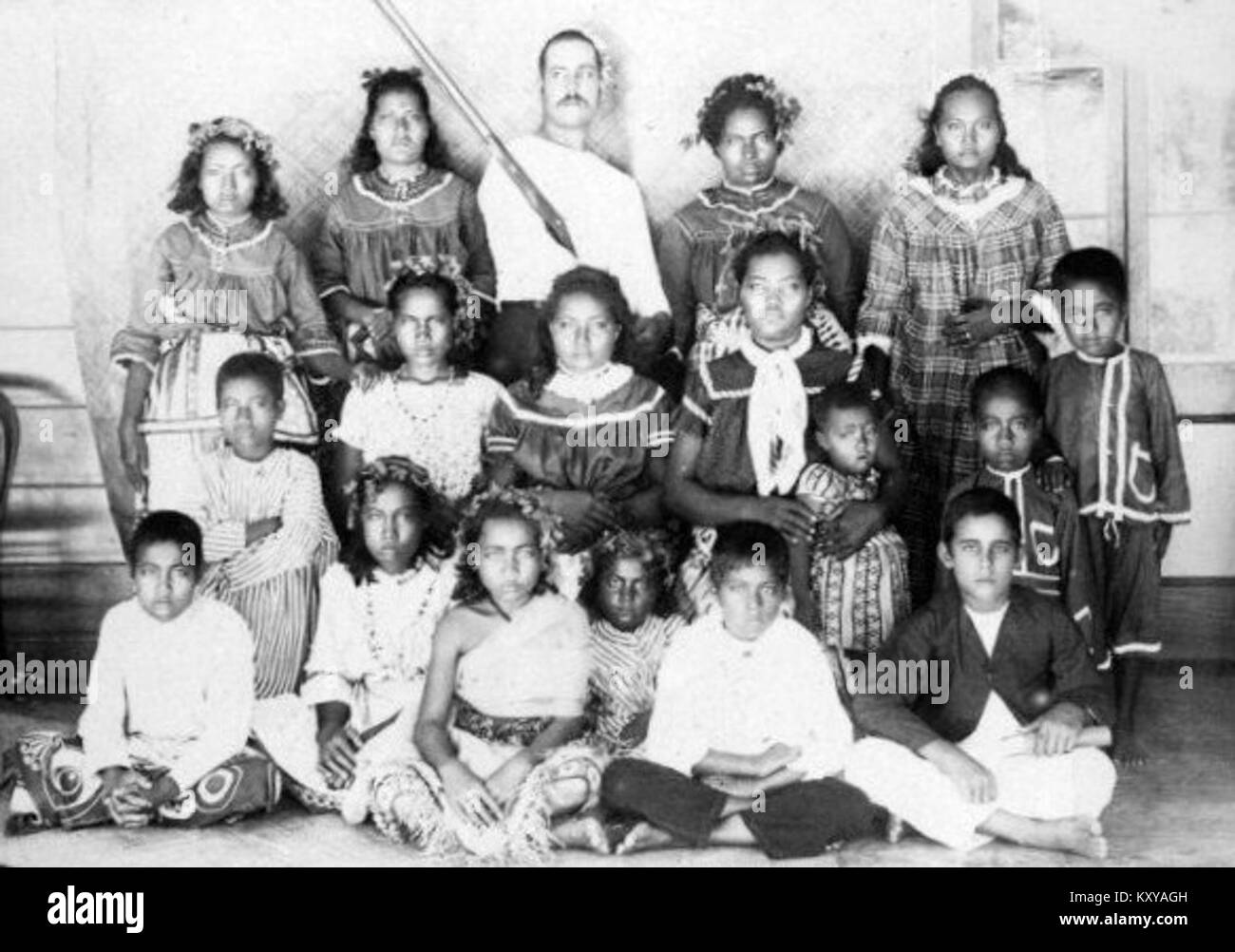 Groupe de jeunes et d'enfants de l'île de Swains, American Samoa Banque D'Images