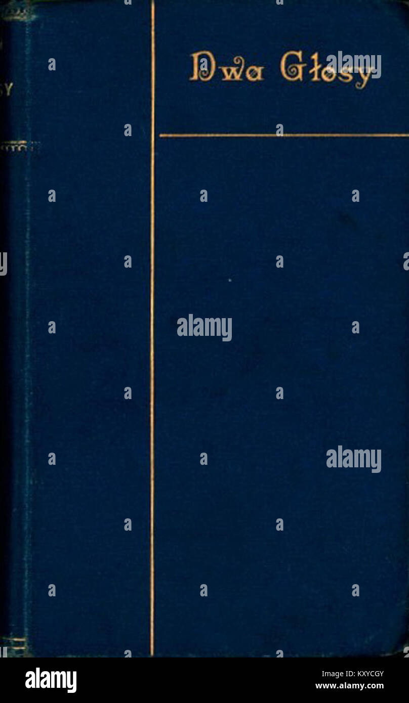 Couverture de l’œuvre littéraire de Gustaw głosy « DWA Daniłowski » (deux voix), représentant la littérature polonaise du début du XXe siècle, avec un dessin imprimé typique du livre de l’époque Banque D'Images