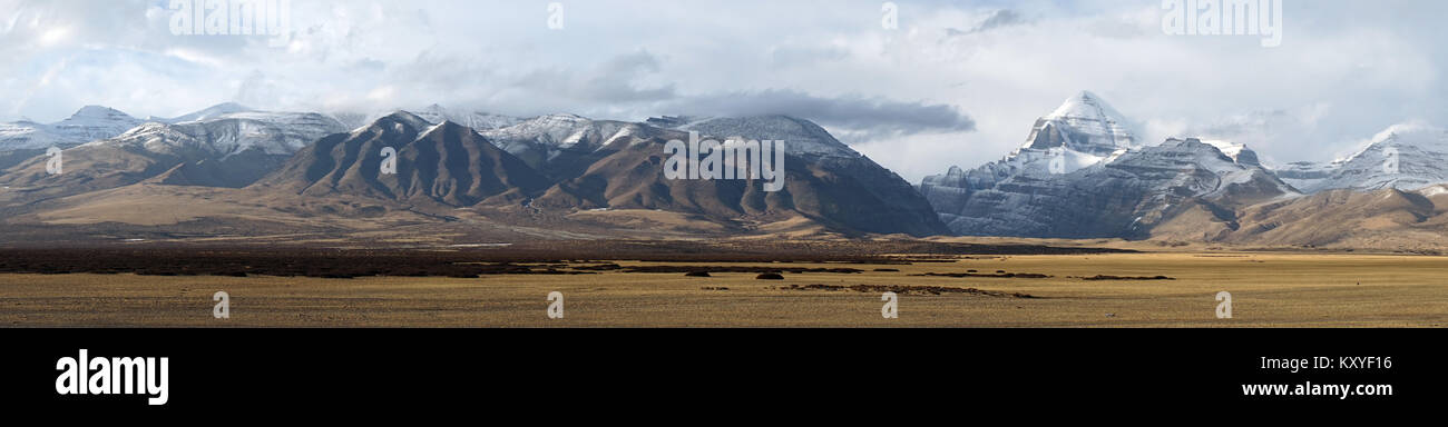 Panorama du mont Kailash au Tibet, Chine Banque D'Images