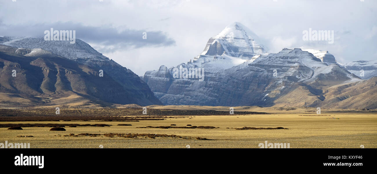 Panorama du mont Kailash au Tibet, Chine Banque D'Images