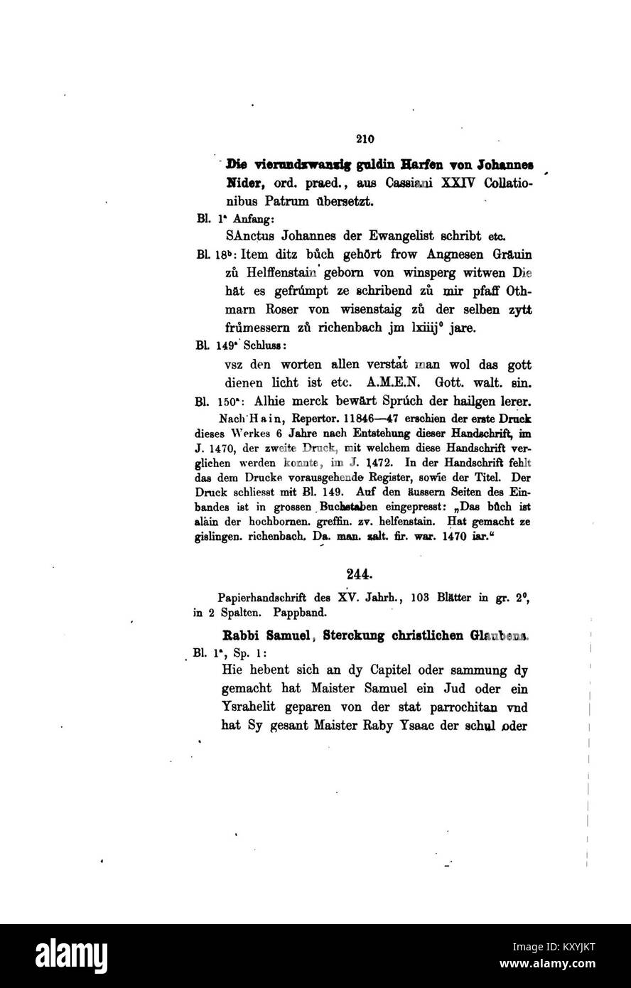 Le manuscrit numéro 224 de la Fürstenbergische Hofbibliothek en Allemagne est un rare texte historique conservé dans la collection d’archives de la bibliothèque. Banque D'Images