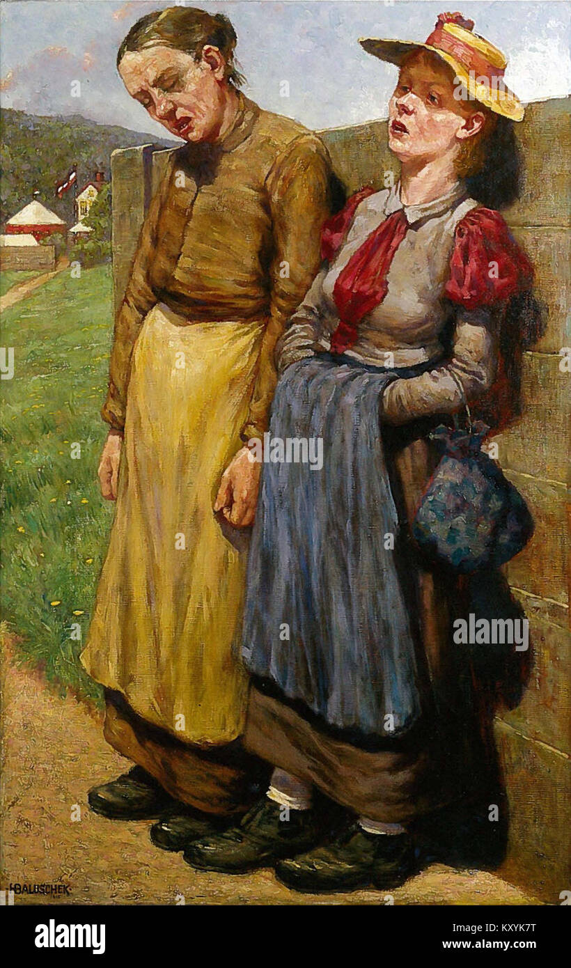 Le tableau de Hans Baluschek de 1903, « Sonntagssänger », représente des gens chantant un dimanche, illustrant la vie sociale, les loisirs et l'activité communautaire en Allemagne au début du XXe siècle. Banque D'Images