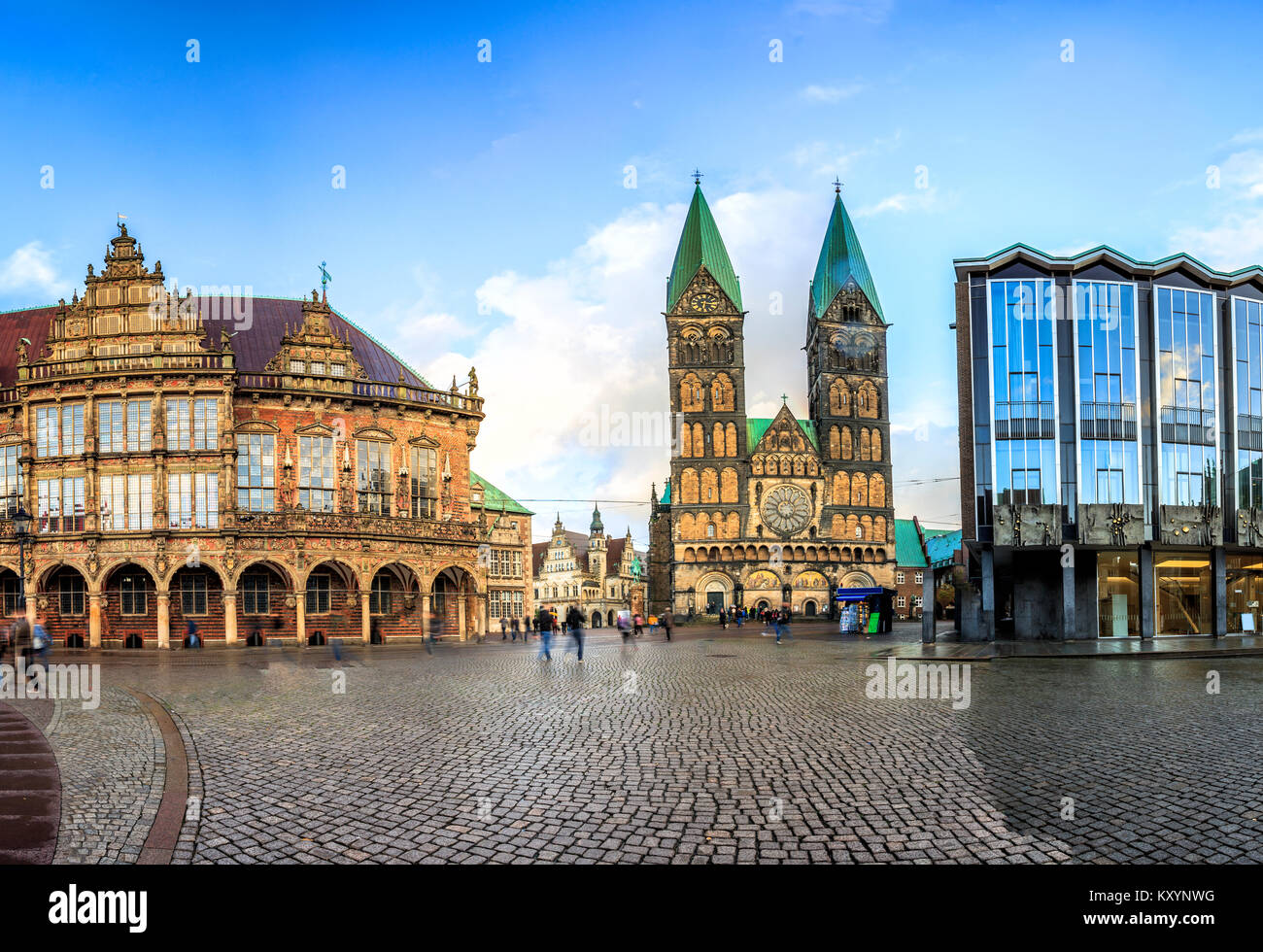 L'horizon de la place du marché principale de Brême, Allemagne Banque D'Images