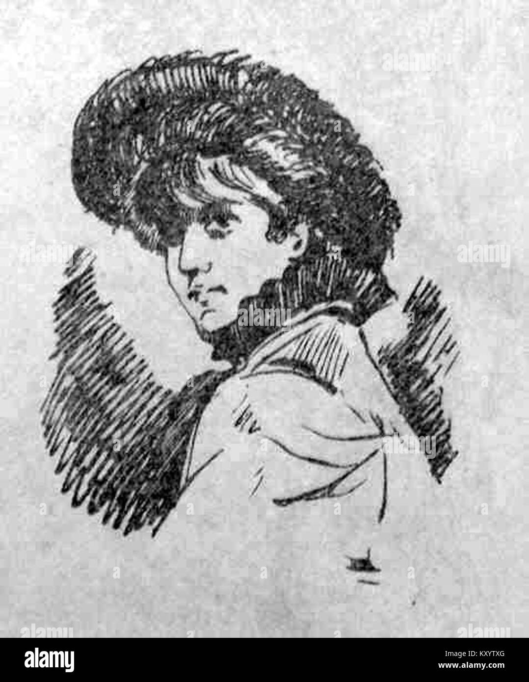 'Estudo' de Henrique Bernardelli est une aquarelle brésilienne illustrant la technique de l'artiste, sa maîtrise de la couleur, de la lumière et de la composition. Banque D'Images