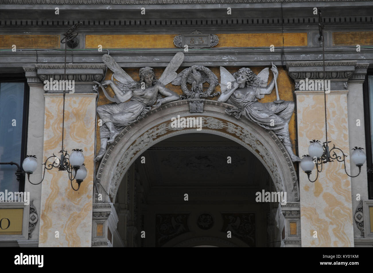 Façade, le Théâtre San Carlo, 2013, Napolis, Italie. Banque D'Images