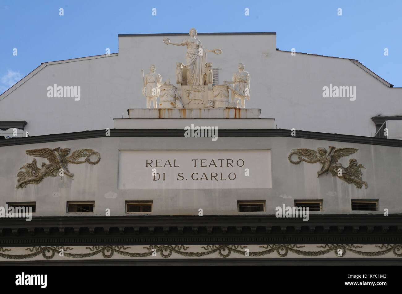 Façade, le Théâtre San Carlo, 2013, Napolis, Italie. Banque D'Images