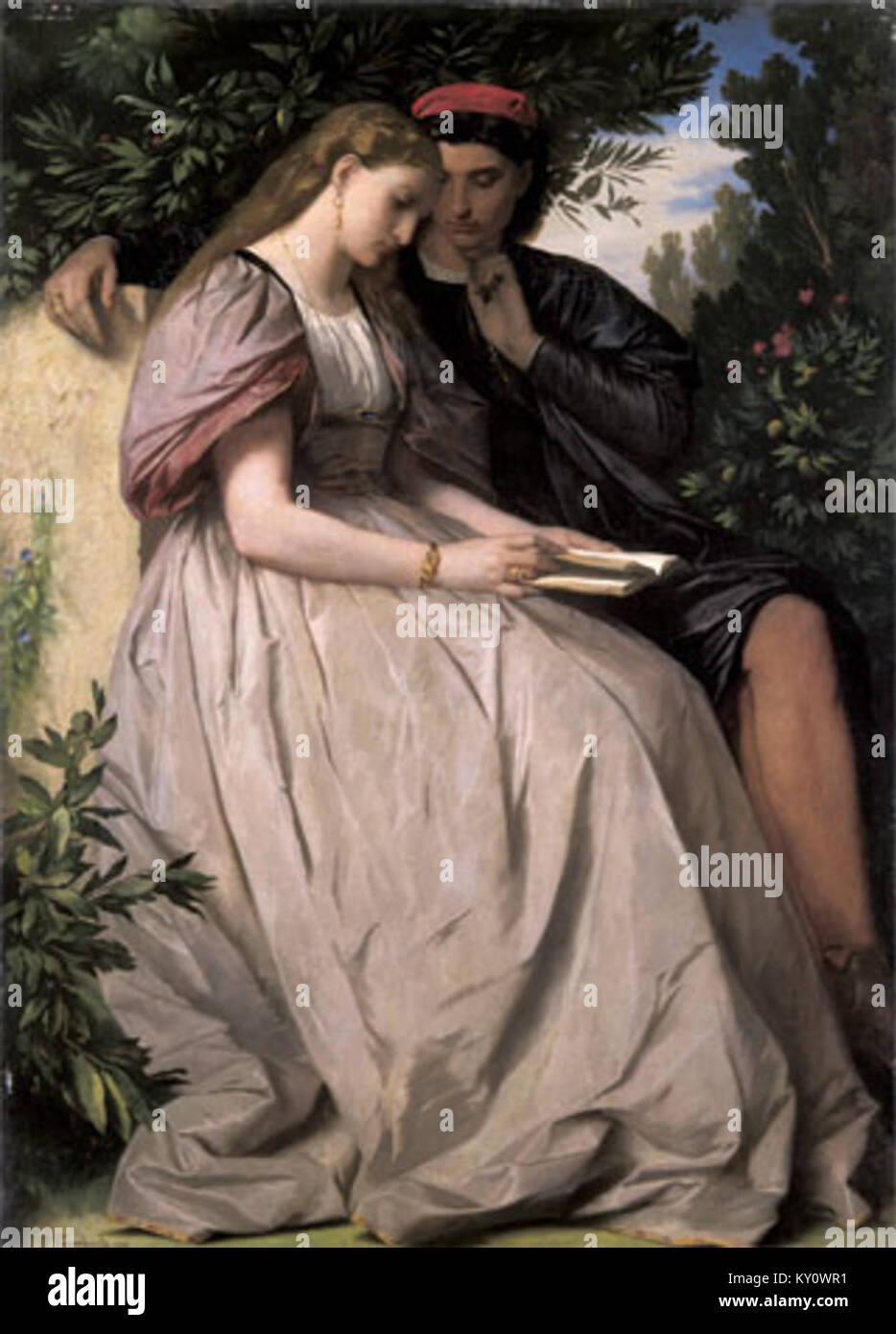 Cette œuvre représente la tragique histoire d'amour de Paolo et Francesca, un récit de la « Divine Comédie » de Dante. La peinture de Feuerbach reflète l’intensité émotionnelle de l’histoire, en se concentrant sur l’amour et le désespoir. Banque D'Images