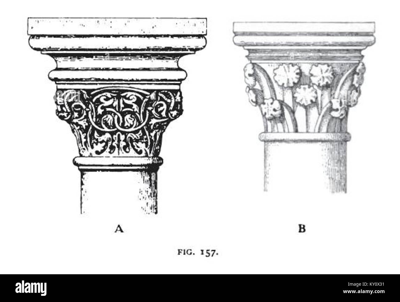 Fig 157 -capitales, cathédrale de Magdeburg Banque D'Images