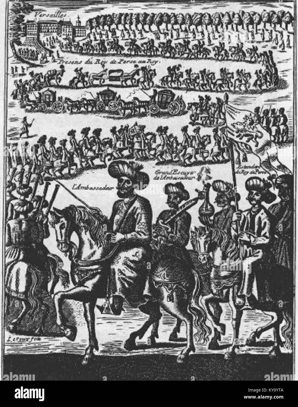 Le drapeau historique de l'Iran de 1715 après JC représente les symboles politiques et l'identité culturelle de la nation pendant la période safavide. Banque D'Images