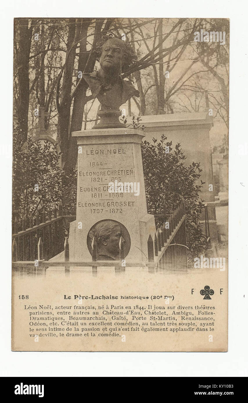 Fleury - Le Père Lachaise historique - 158 - Chrétien - Noir et blanc Banque D'Images