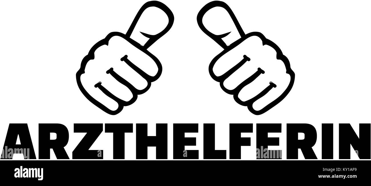 Assistant du médecin allemand avec thumbs Banque D'Images