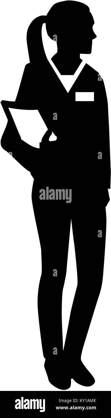 Assistant du médecin femme silhouette Banque D'Images