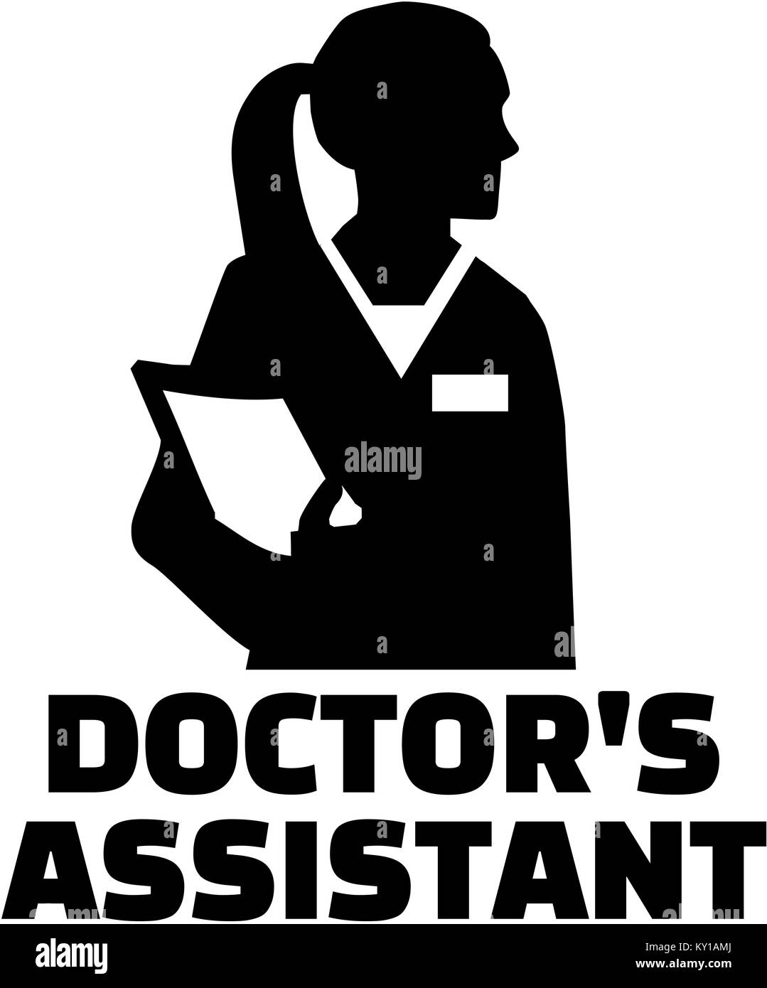 Assistant du médecin d'ossature avec titre de l'offre Banque D'Images