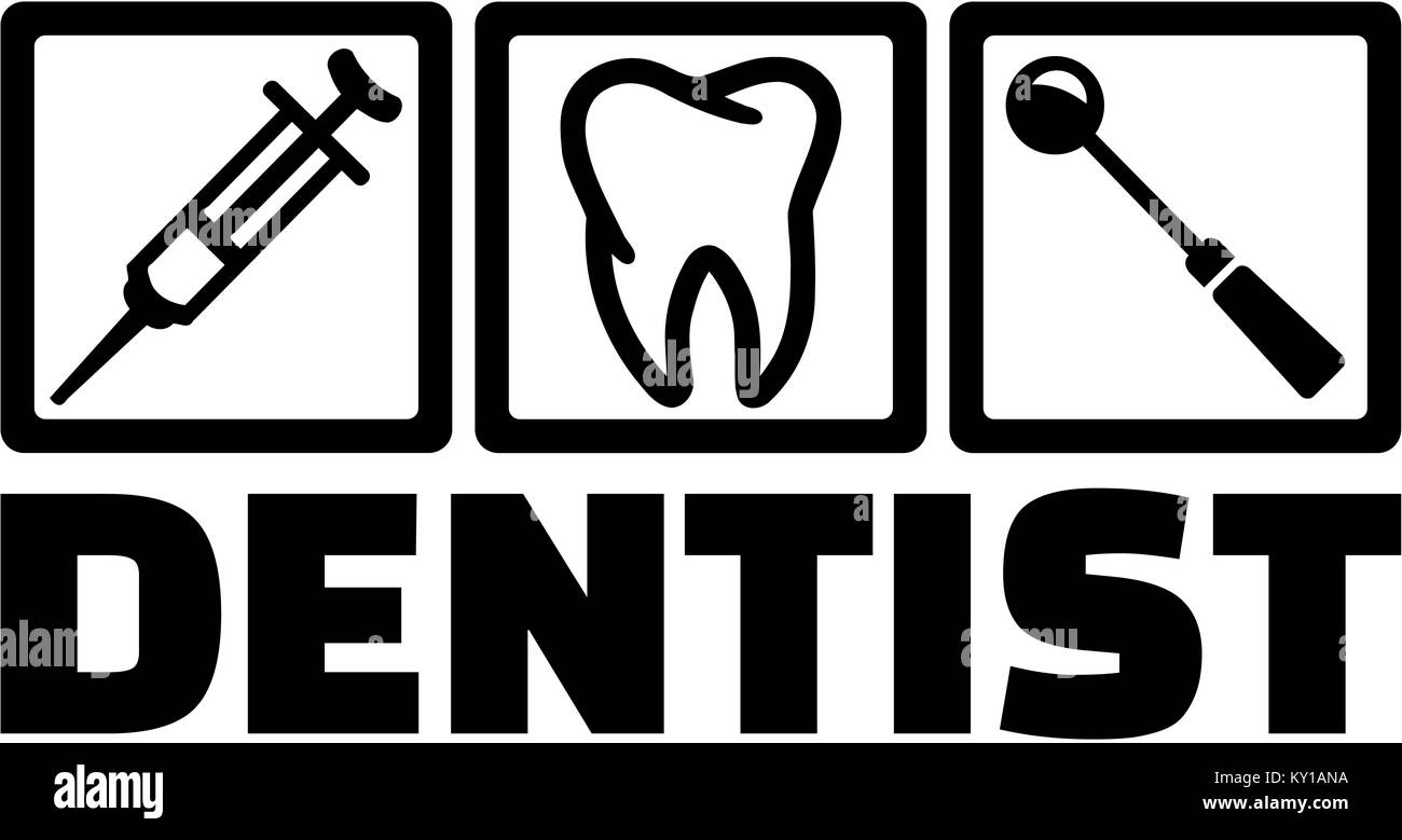 Dentiste dentiste dent avec des outils d'injection Banque D'Images