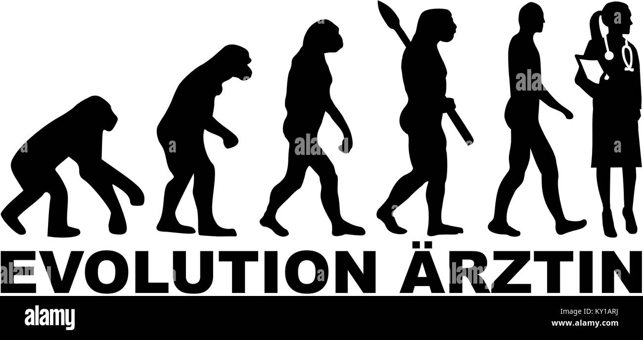 Femme médecin l'évolution avec l'allemand titre de l'offre Banque D'Images