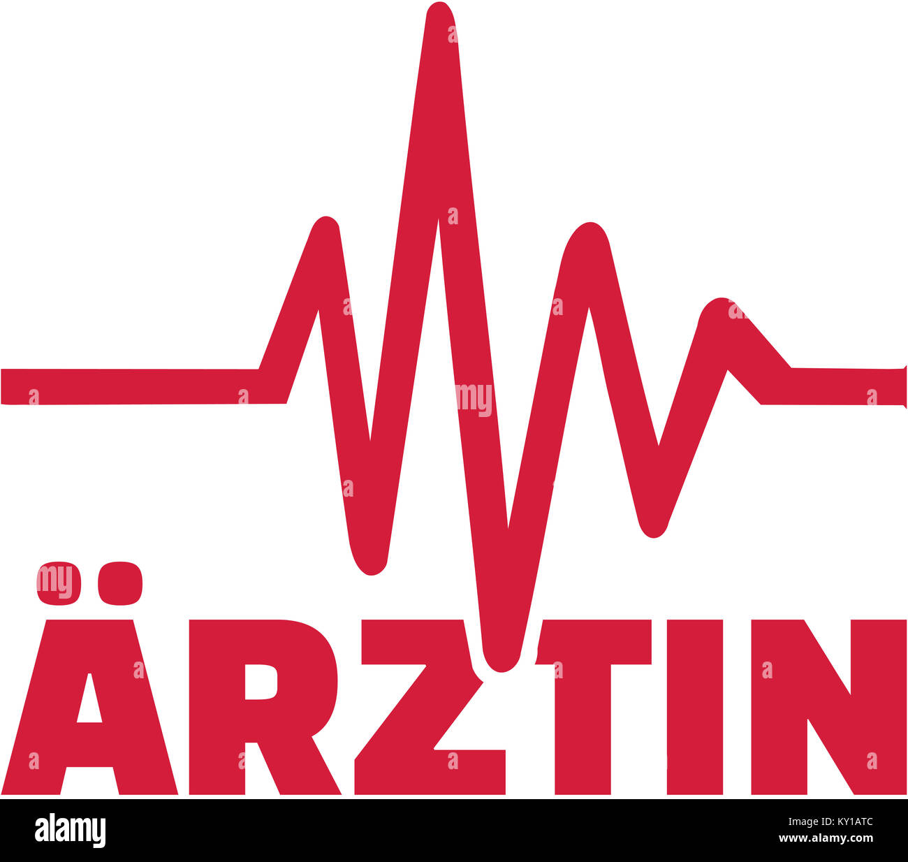 Femme médecin allemand titre de poste avec fréquence cardiaque Banque D'Images