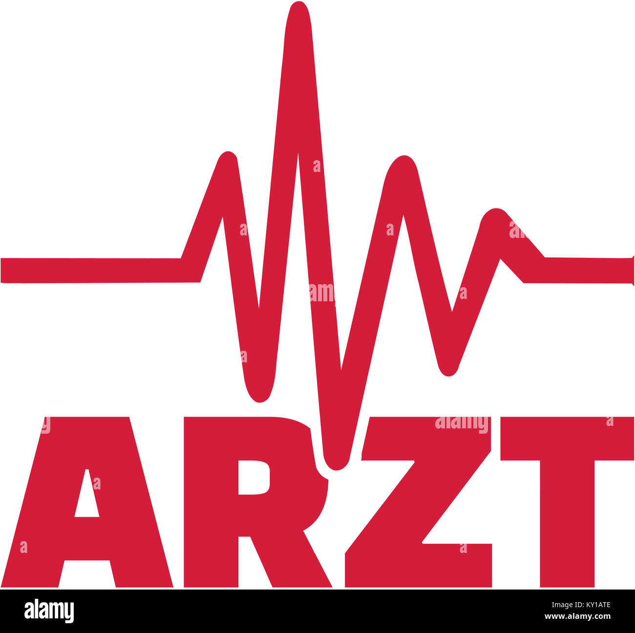 Médecin allemand titre de poste avec fréquence cardiaque Banque D'Images