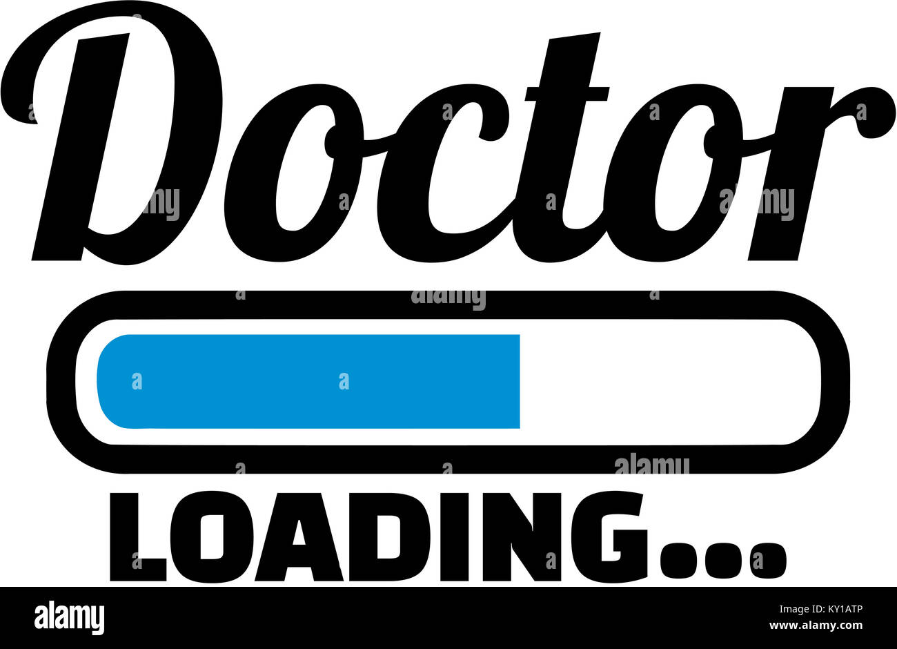 Médecin avec barre de chargement Banque D'Images