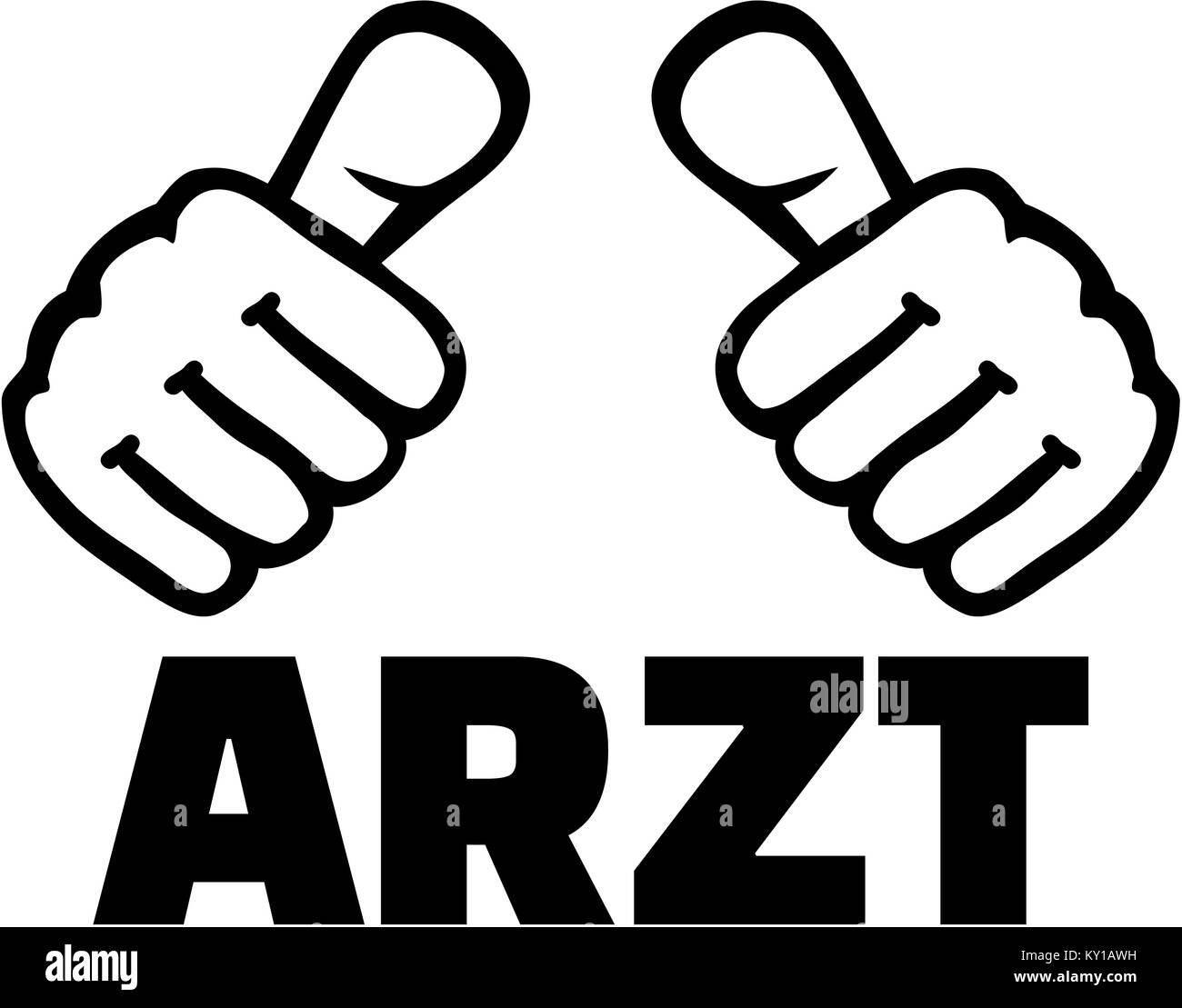 Médecin allemand titre de l'offre avec les pouces Banque D'Images