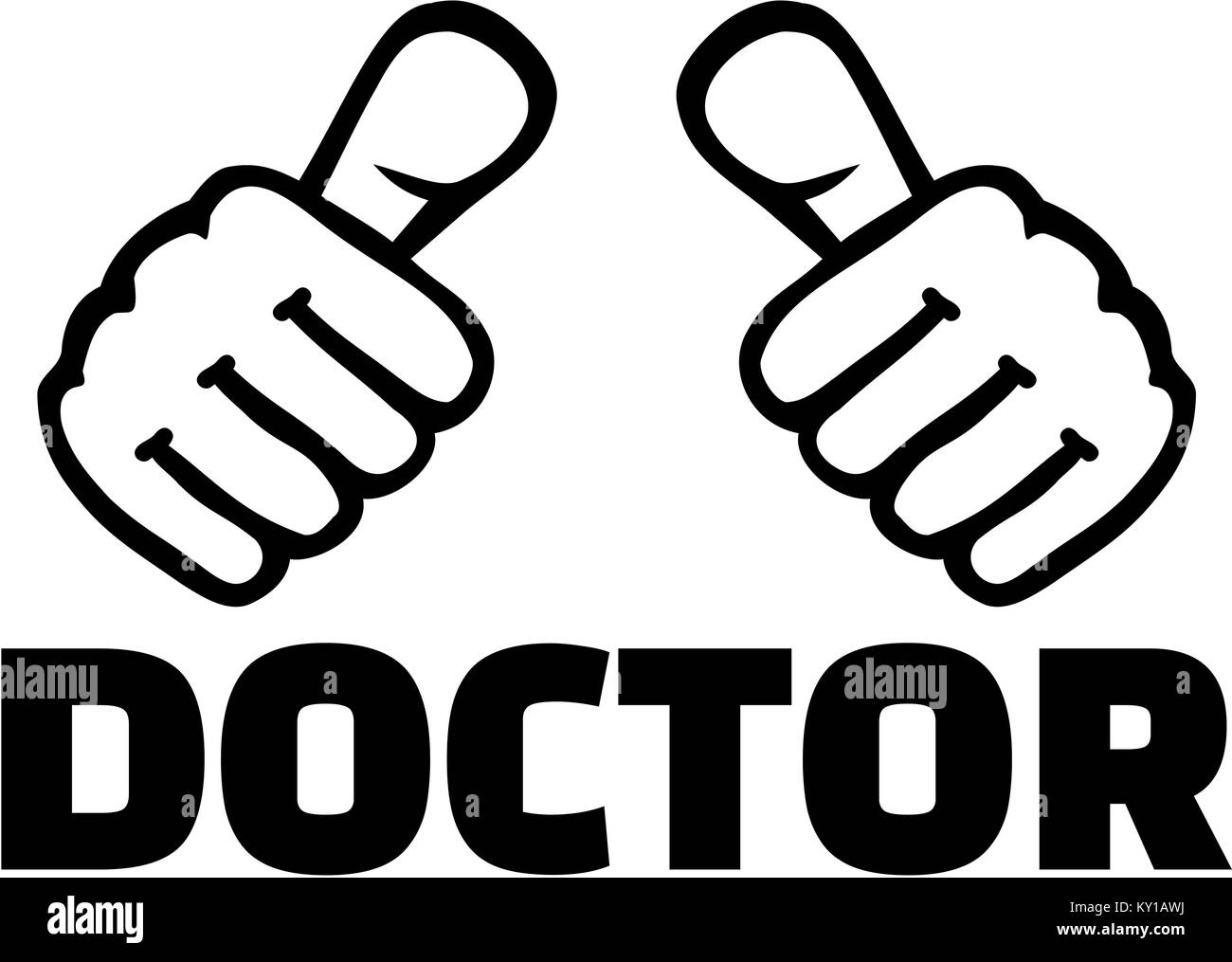 Médecin avec thumbs Banque D'Images