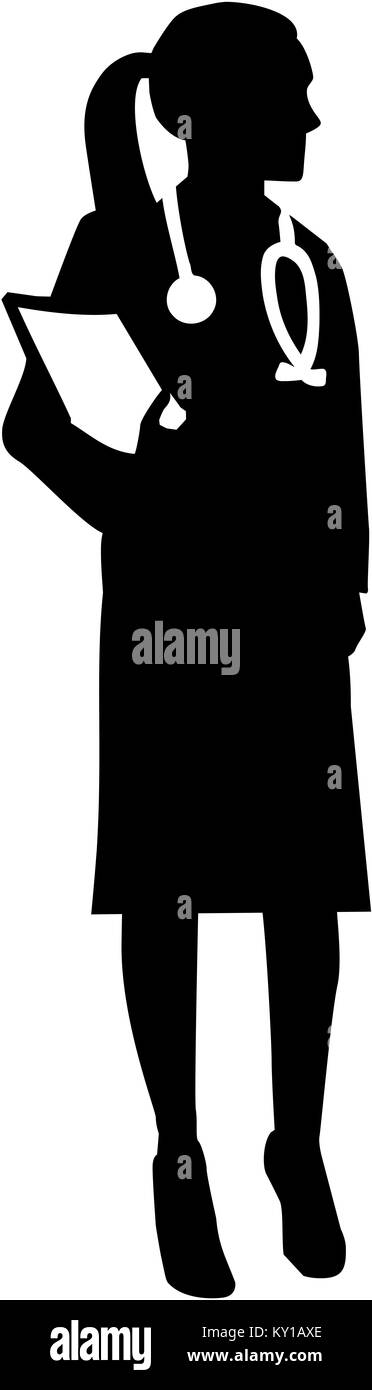 Silhouette de femme médecin Banque D'Images