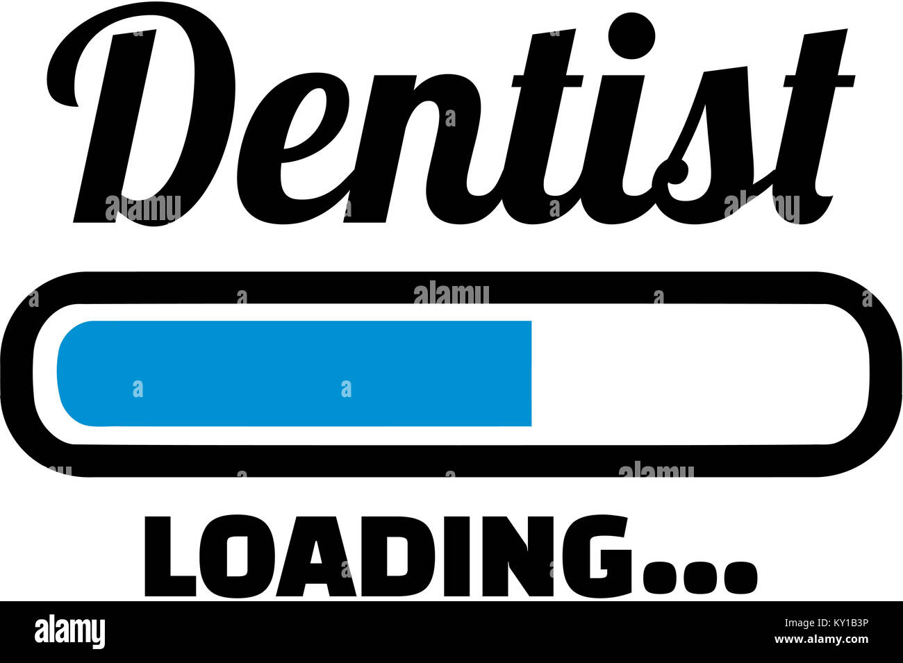 Dentiste avec barre de chargement Banque D'Images