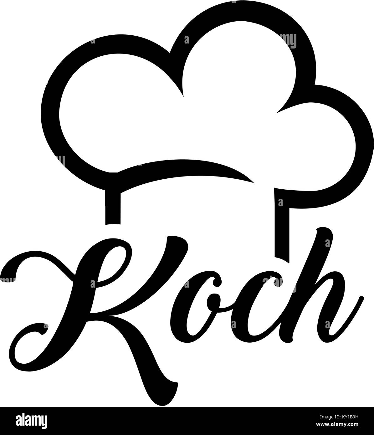 Chef hat avec mot allemand Banque D'Images